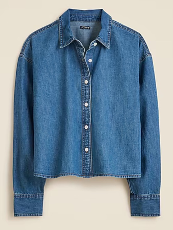 J. Crew Tops - NWT J.Crew Étienne cropped button-up shirt in chambray